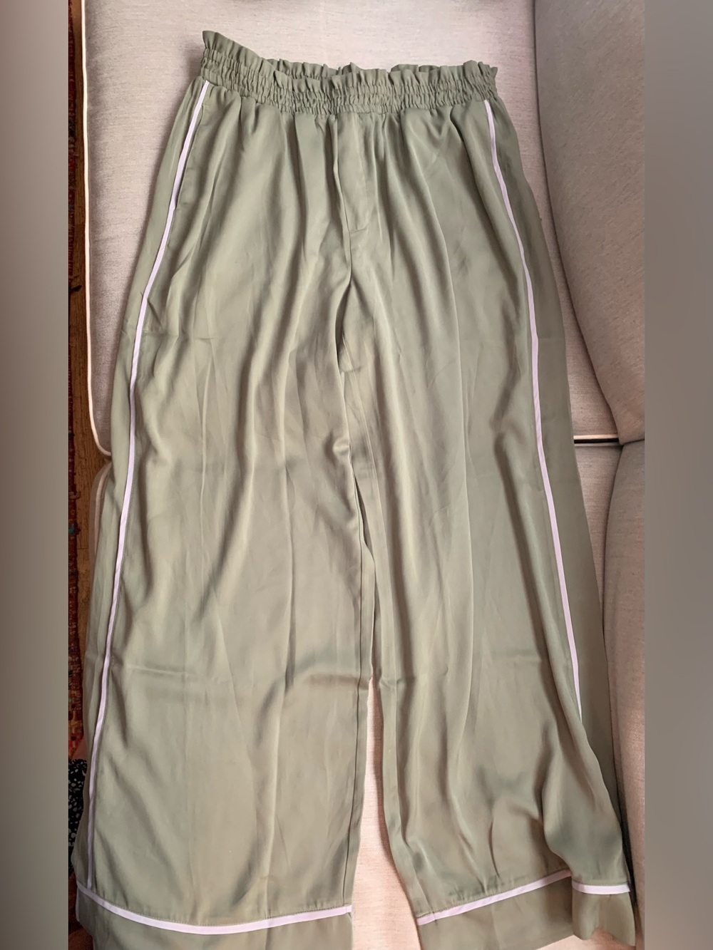 Democracy Olive Green Jogger Pants with White Side Stripes